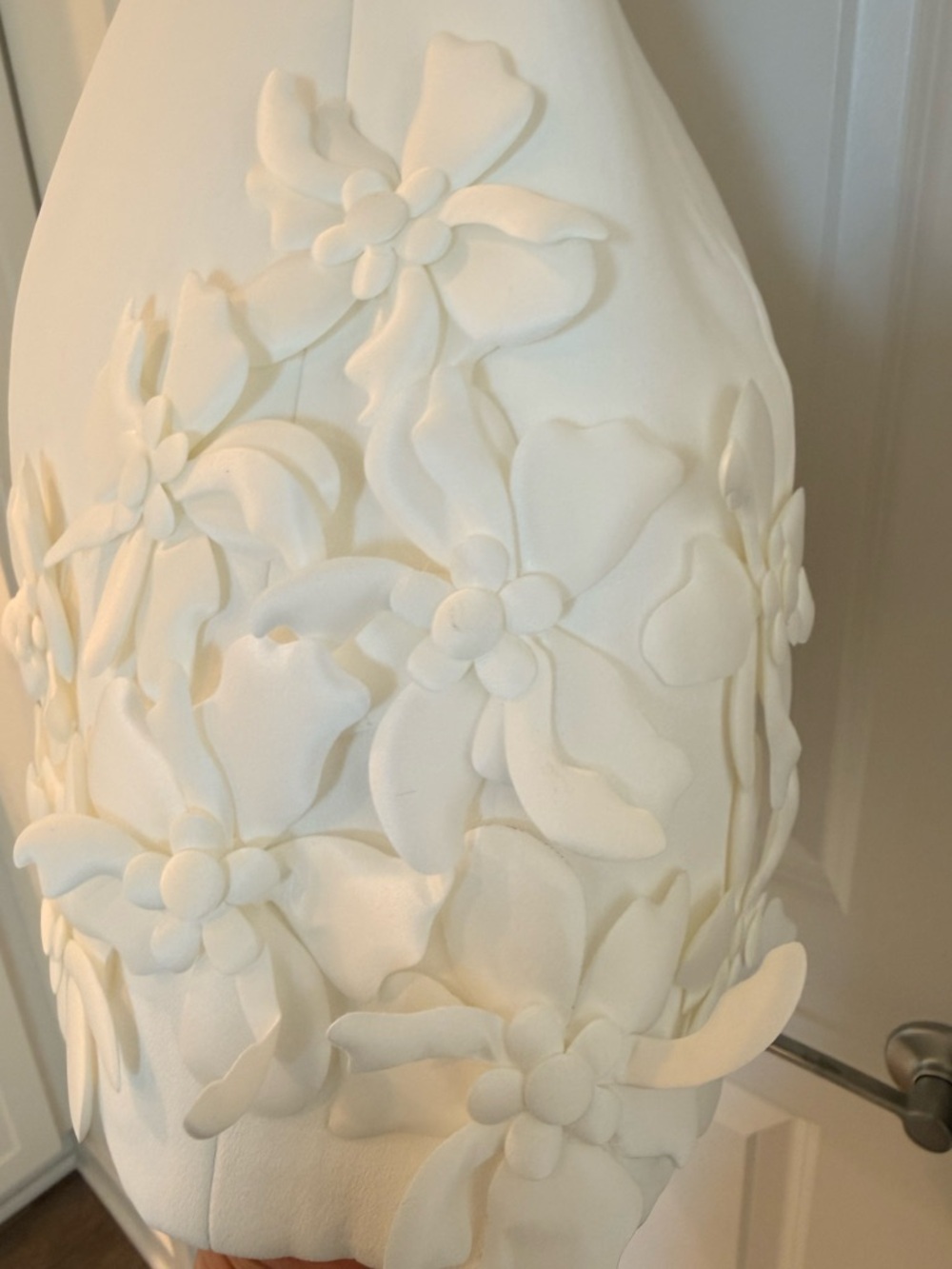 NWOT BRONX BANCO Emma White Floral Appliqué Spaghetti Strap Mini Wedding Dress - Picture 13 of 17
